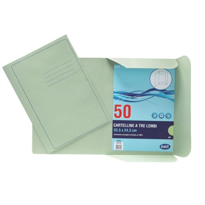 CARTELLINE 3 LEMBI LIGHT - CARTONCINO - 190 G/MQ - 33,5X24,5 CM Foto prodotto